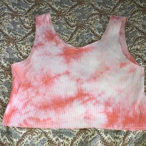 pink tie dye cropped tank
